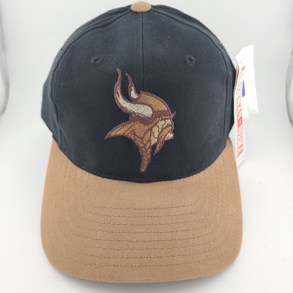 American Needle Minnesota Vikings NFL Cap Men Black Tan Adjustable Strapback Hat